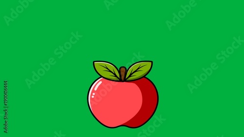 Animation of a green screen apple jumping repeatedly