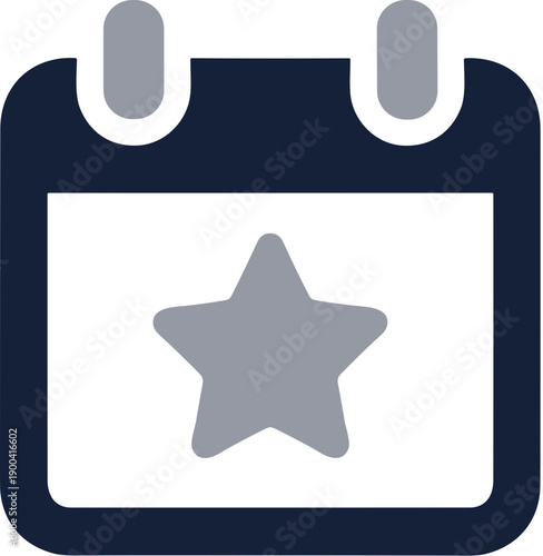 Simple Flat Style Star Calendar Symbol Date Appointment Icon