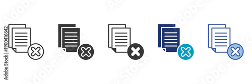 incomplete report icon set consisting of multiple styles vector illustration