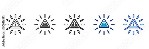 risk triangle icon set consisting of multiple styles vector illustration