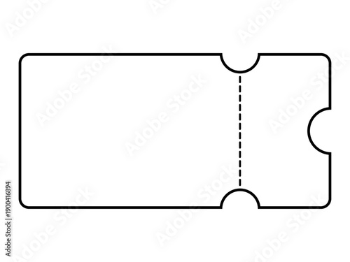 チケット、クーポンのアイコンイラスト（線画）001