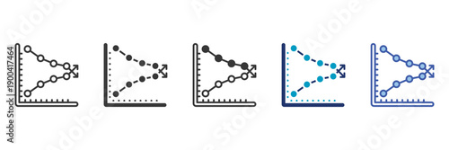 volatile chart icon set consisting of multiple styles vector illustration