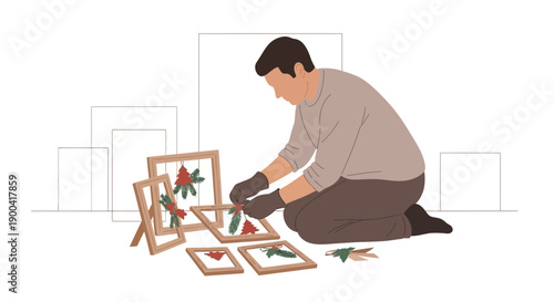 Creative Individual Crafting Seasonal Decorations for Holiday-Themed Gifting Display