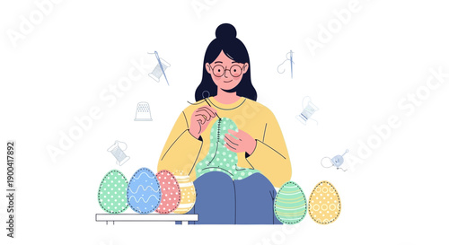 Creative Easter Egg Decorating And Crafting Illustration
