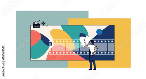Creative Movie Making Process Artist Painting Abstract Film Scene