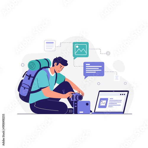 Creative Traveler Capturing Moments Engaging With Digital Platforms For Content Creation