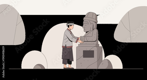 Cultural Heritage Discovery And Ancient Stone Guardian Connection