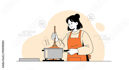 Culinary Creation With Enthusiasm And A Smile While Cooking Delicious Food