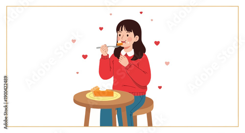 Delightful Sweet Slice Moment Happiness And Cozy Indulgence