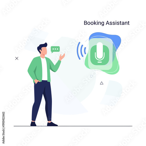 Digital Booking Assistant Interacting With User Voice Commands