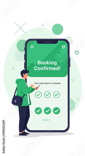 Digital Booking Confirmed Service On Modern Mobile Device