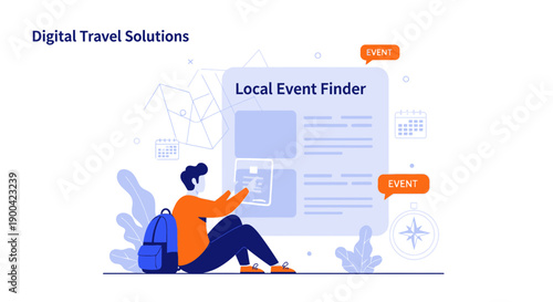 Digital Nomad Discovering Local Events Through Innovative Travel Solutions Technology