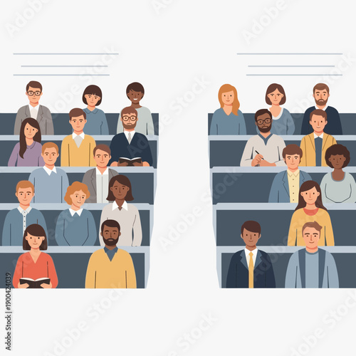 Diverse Audience Engaged In Learning Within Classroom Seating Arrangement