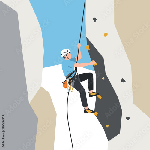 Dynamic Rock Climbing Adventure Scenic Outdoor Ascent