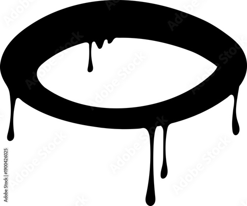 Decorative Abstract Graffiti Circle Grunge Shape Element