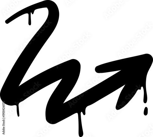 Decorative Abstract Graffiti Arrow Grunge Shape Ornament