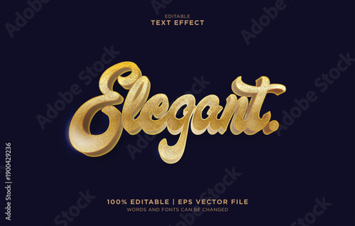Elegant gold typography text effect with editable vector luxury design elements