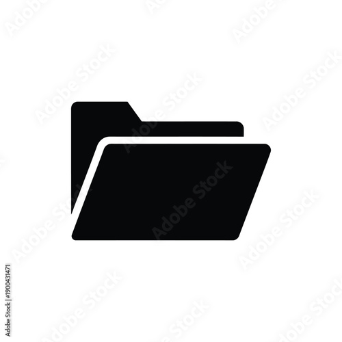 A black icon of two overlapping file folders on a white background
