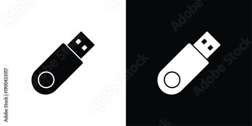 A white USB flash drive on a black background for secure data storage solutions