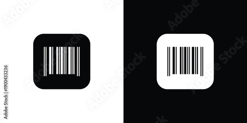 Black and white barcode labels on contrasting backgrounds for scanning purposes