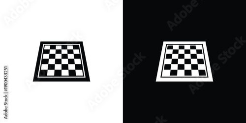 Black and white checkered board on white and black backgrounds for testing