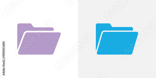 Colorful file folder icons in blue on a white background for organization and storage