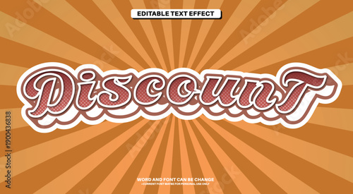Retro and Vintage Discount Text Effect Editable Typography