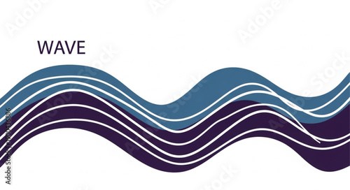 Abstract blue wave pattern with white lines.
