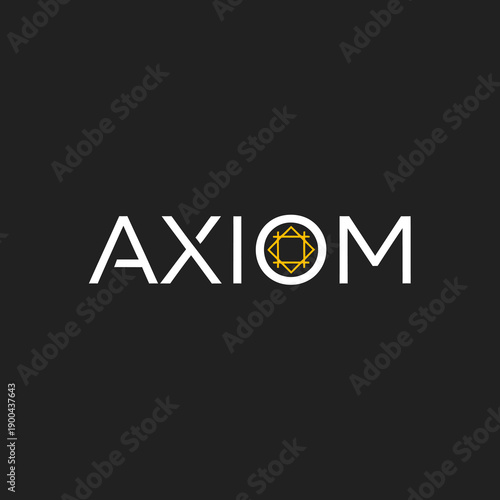 Axiom Geometric Dodecagon Gold Cosmic Wisdom Logo. Vector Logo Design.