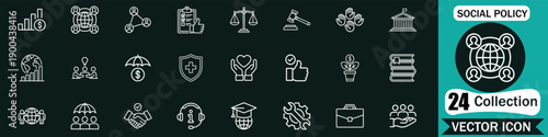 24 Social Policy and Justice Icon Set