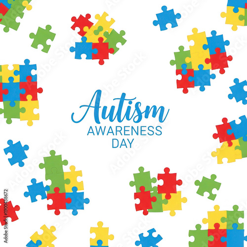 Celebrating autism awareness day isolated on transparent background
