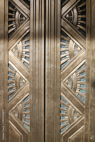 Tableau sur toile Brass carved relief doors texture
