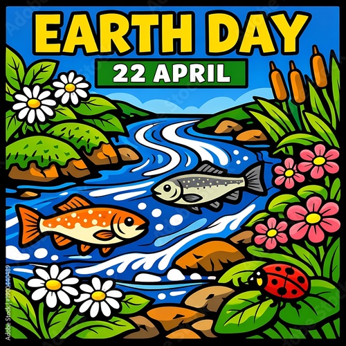 Wallpaper Mural Earth Day April 22 Colorful Nature Biodiversity Illustration Torontodigital.ca
