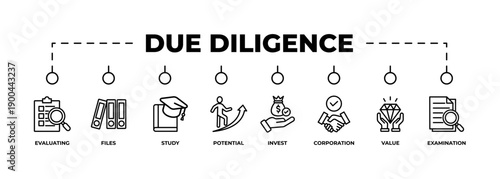 Due diligence banner web icon vector illustration concept with icon