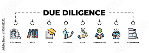 Due diligence banner web icon vector illustration concept with icon