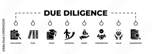 Due diligence banner web icon vector illustration concept with icon