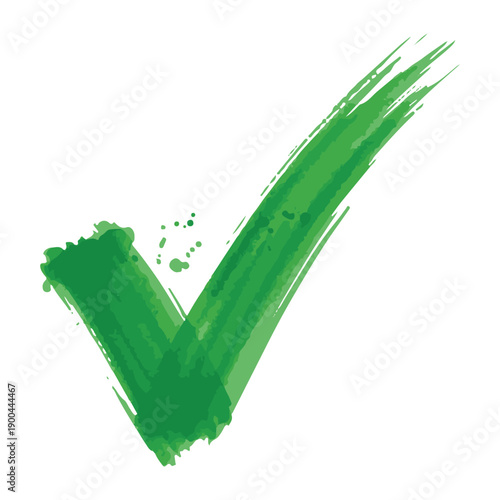 Artistic Watercolor Style Tick Symbol for Approval and Success Concepts