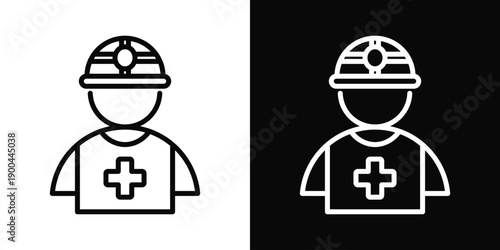 Officer Icon White And Black Background Style