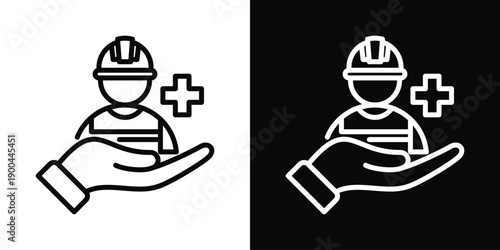 Healthcare Icon White And Black Background Style