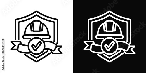 Safety Icon White And Black Background Style
