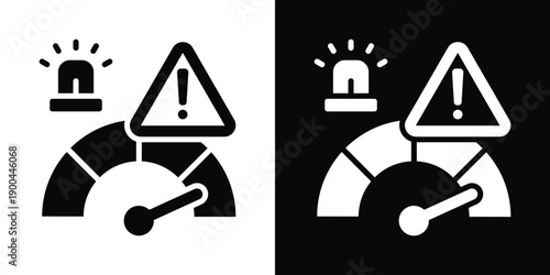 Risk Level Icon White And Black Background Style