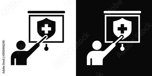 Training Icon White And Black Background Style