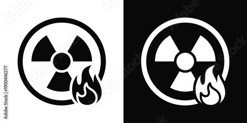 Hazardous Materials Icon White And Black Background Style