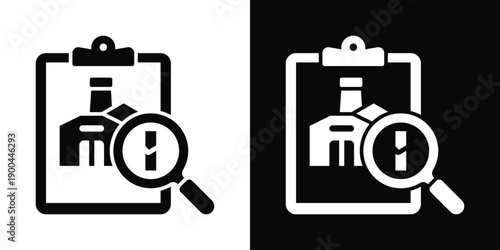 Inspection Icon White And Black Background Style