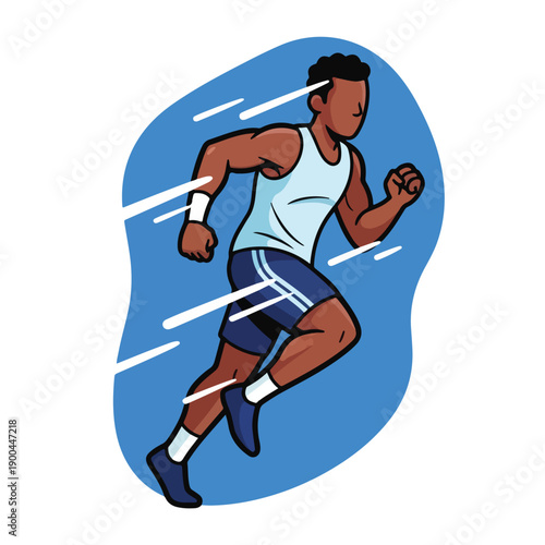 A man running quickly