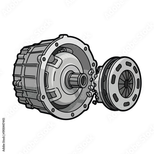 A mechanical assembly of two metallic components