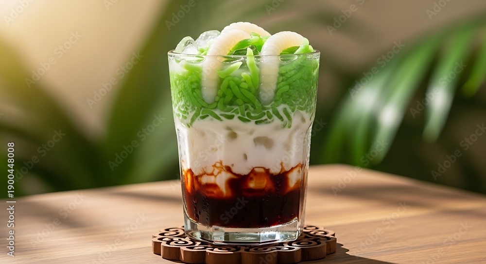 © r - Refreshing and Delicious Es Cendol Dessert Drink with Palm Sugar