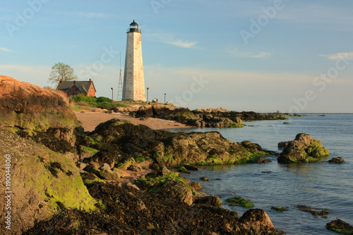 Foto Afternoon coastal view in Lighthouse Point Park in New Haven, Connecticut