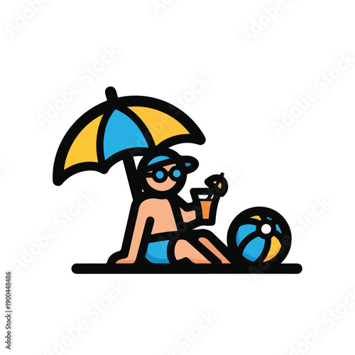 A person relaxing on the beach