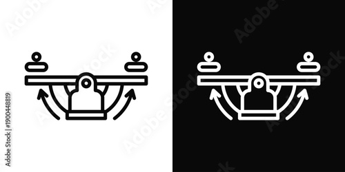 Balance board Icon White And Black Background Style